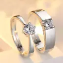 Charm Couple's Ring Set - Silver Plated | 2 Pcs Easy Wear Design