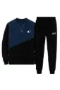 2 Pcs Men's Fleece Printed Track Suit