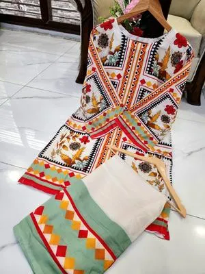 Women's Stitched Shirt And Trouser Set in Black - 2 Pcs