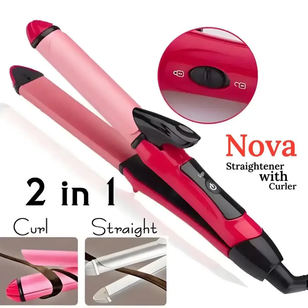 2 in 1 Pink Hair Dryer - Ergonomically Designed with 360-Degree Rotating Cord
