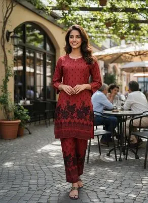 Stylish Collection 2 Pcs Women's Stitched Lawn Dress New Print Modren Desing